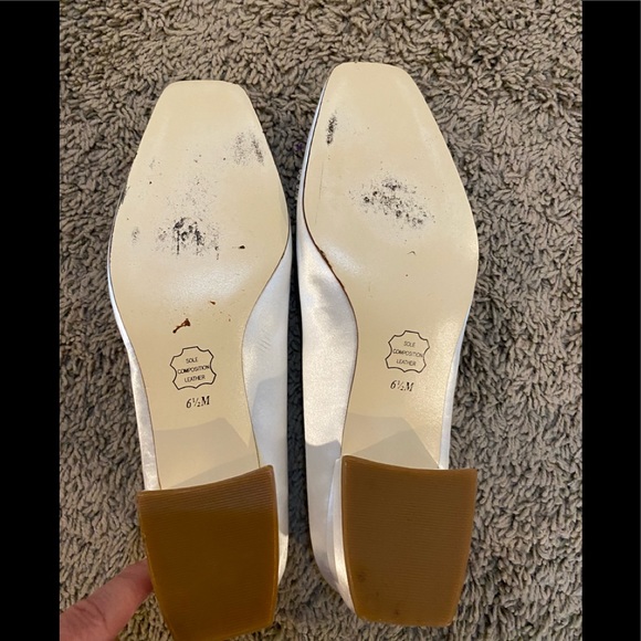 🤍Nina • white wedding block heel pump • 6.5 • EUC - Picture 5 of 6